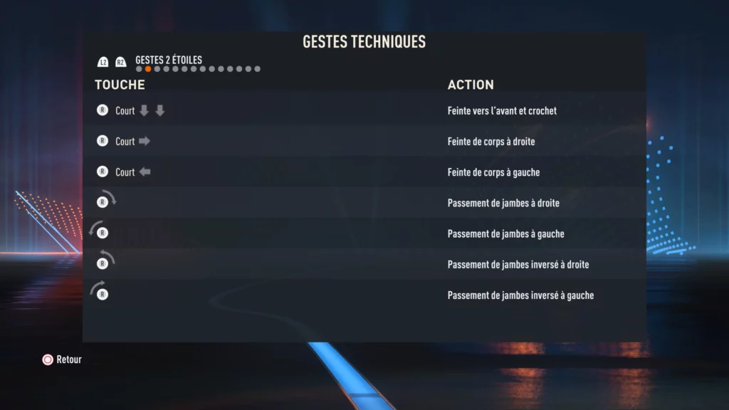 geste technique fifa 23 2 étoiles